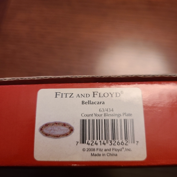 Fitz and Floyd Bellacara Count Your Blessings Plate - Picture 5 of 5